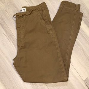 Boys tan joggers.